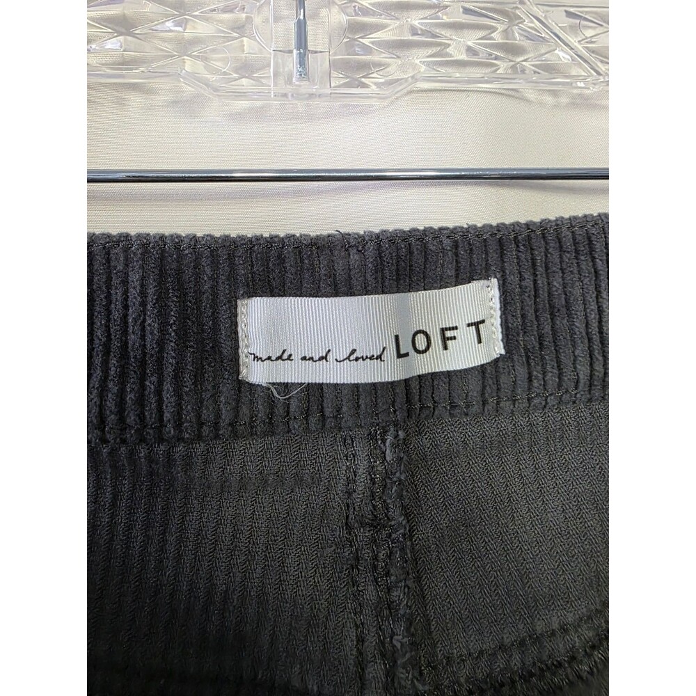 LOFT Corduroy Pants Womens Size 2 26 Gray Straight High Waist - Picture 4 of 5